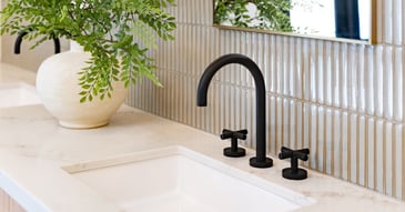 Vanity faucet in a custom home bathroom by Trinity Homes AZ