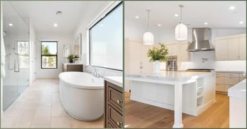 Bright bathroom and kitchen in a custom home by Trinity Homes AZ in Scottsdale, AZ
