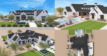 Architectual designs for a custom home in Scottsdale by Trinity Homes AZ