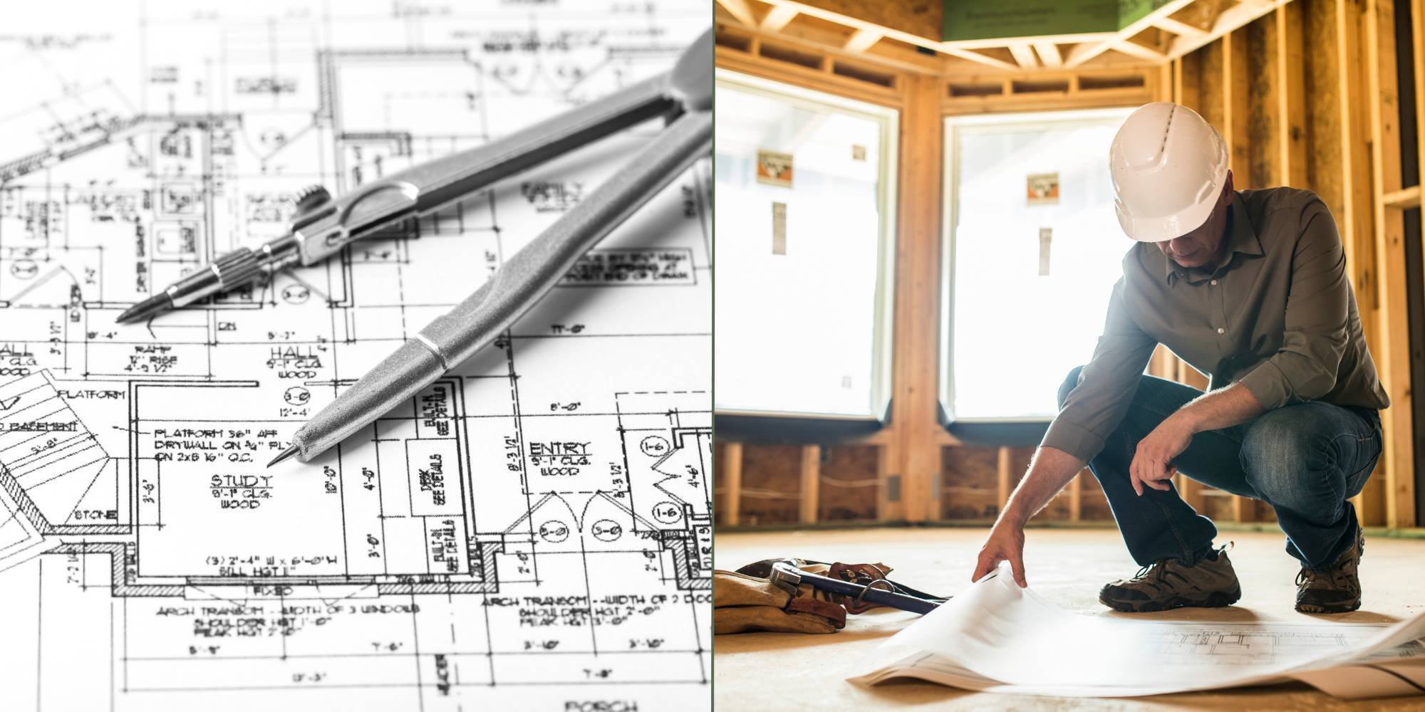 Architect and general contractor work on a custom home in AZ