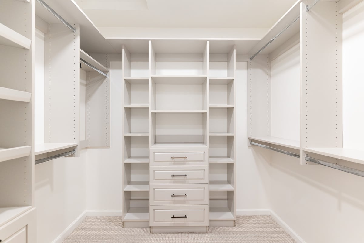 Organized closet system in a custom Scottsdale AZ home by Trinity Homes AZ