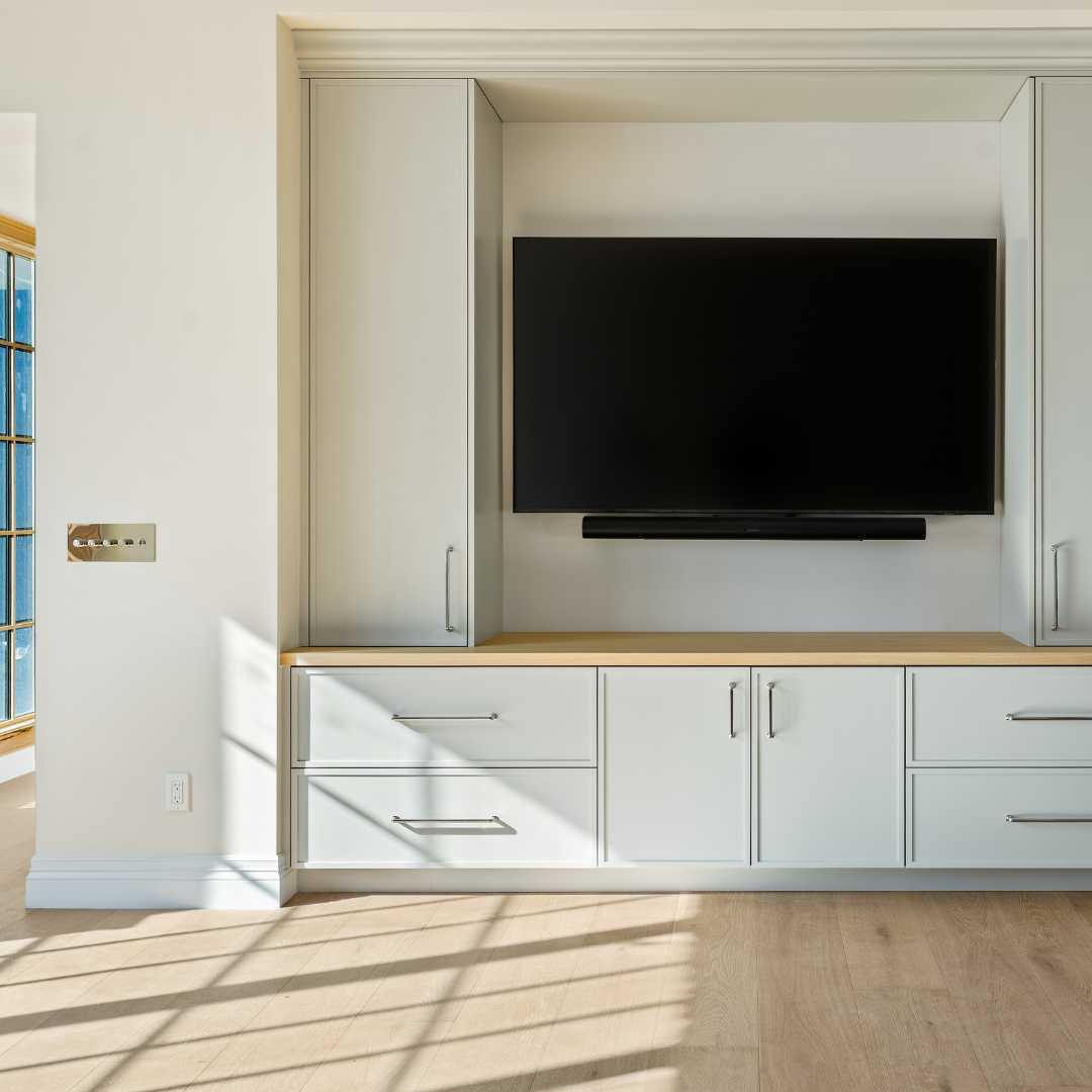 Home entertainment center in a custom home in paradise valley by Trinity Homes AZ